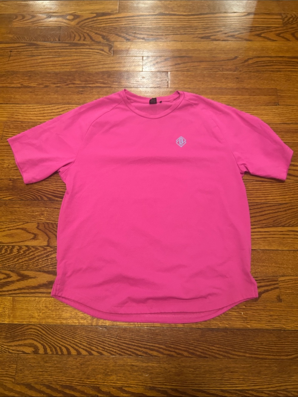 Youth Hot Pink Performance Crew Tee with Chest Emblem